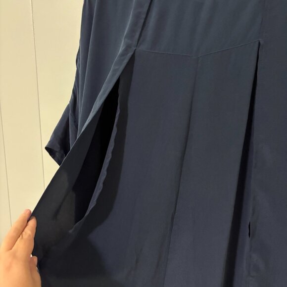 NEW Emerson Fry Solar Tunic Deep Sea Medium Navy 100% Silk Lagenlook Minimalist - Picture 12 of 16